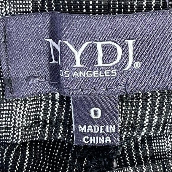 NYDJ Black Striped Linen Blend Trouser Pants Sz 0 - Picture 4 of 13